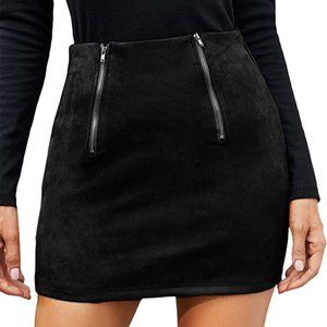 NEW Forever 21 Suede Zipper Mini Skirt